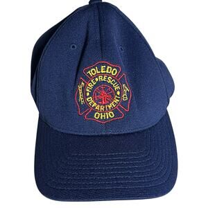 Sport-Tek Toledo Fire Rescue Department Ohio Baseball Cap Hat L/XL Navy